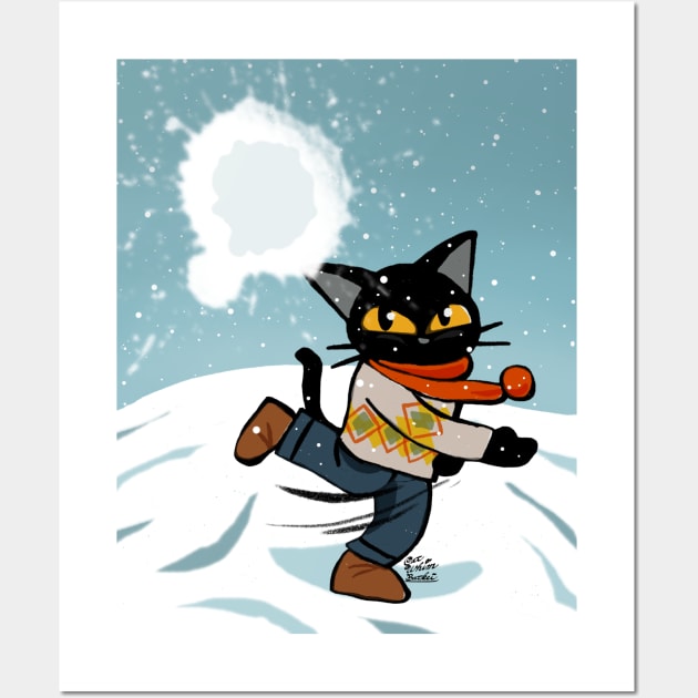 Snowball fight Wall Art by BATKEI